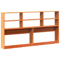 Testiera con Ripiani Marrone Cera 200 cm in Legno di Pino