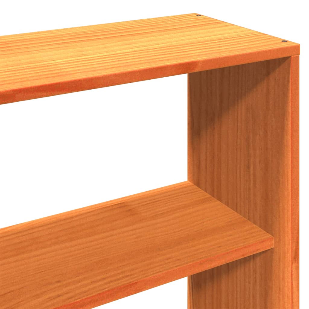 Testiera con Ripiani Marrone Cera 200 cm in Legno di Pino