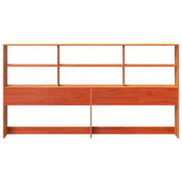 Testiera con Ripiani Marrone Cera 180 cm in Legno di Pino 855653