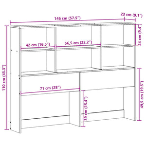 vidaXL Testiera con Ripiani Bianca 140 cm in Legno Massello di Pino