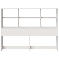 Testiera con Ripiani Bianca 120 cm in Legno Massello di Pino 855667