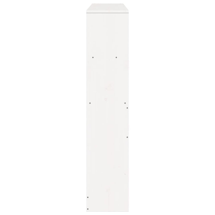 Testiera con Ripiani Bianca 120 cm in Legno Massello di Pino 855667