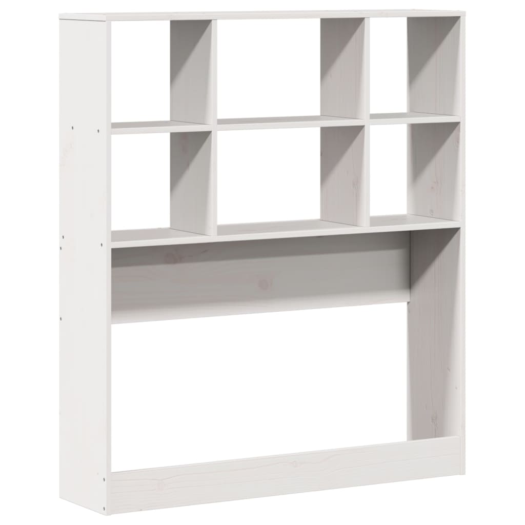 Testiera con Ripiani Bianca 90 cm in Legno Massello di Pino 855673