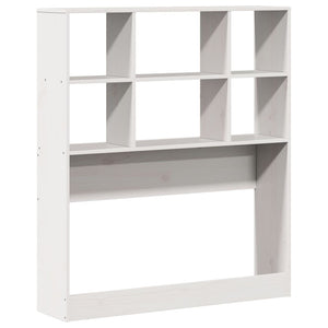 Testiera con Ripiani Bianca 90 cm in Legno Massello di Pino 855673