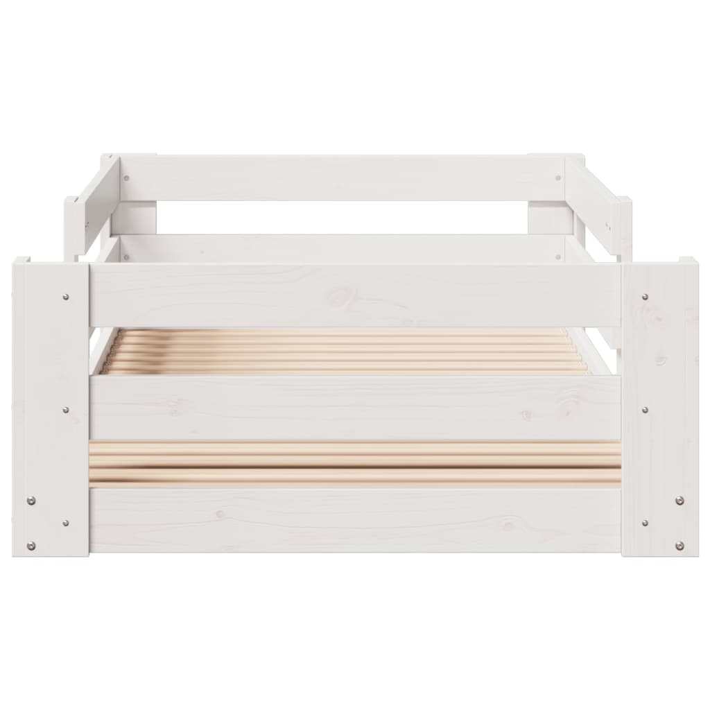 Letto senza Materasso Bianco 70x140 cm in Legno di Pino 855688