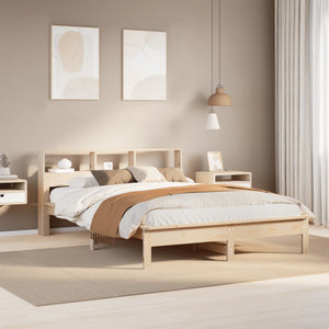 Letto Libreria senza Materasso 120x200cm Legno Massello di Pino 855714