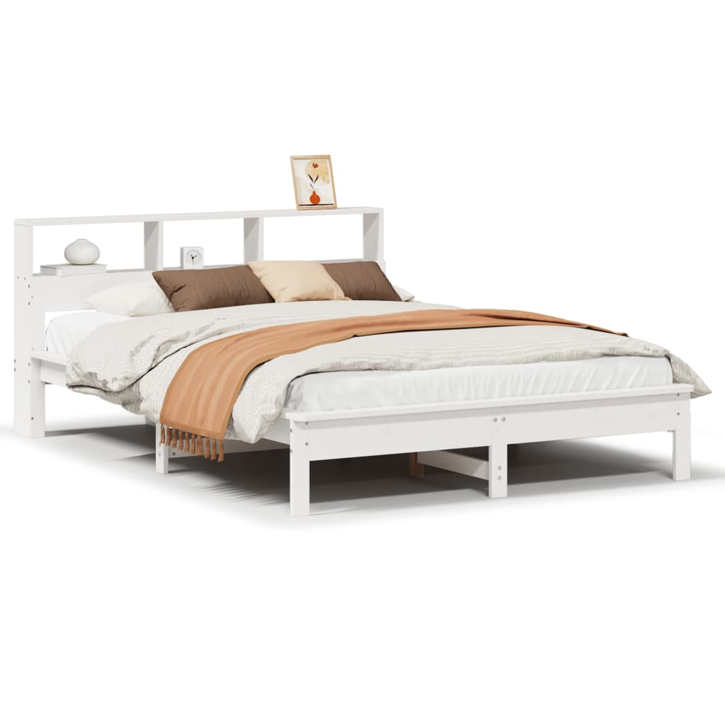 vidaXL Letto Libreria senza Materasso Bianco 120x190 cm Legno di Pino