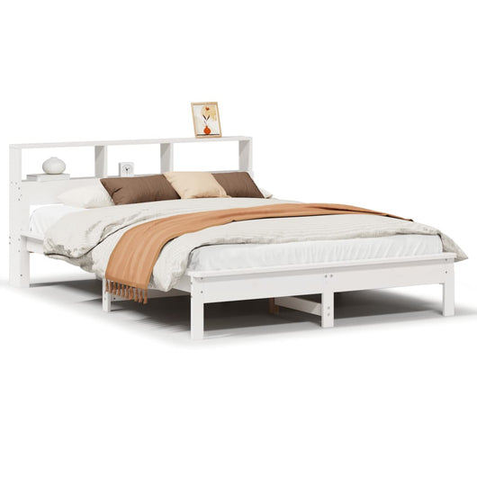 vidaXL Letto Libreria senza Materasso Bianco 120x190 cm Legno di Pino