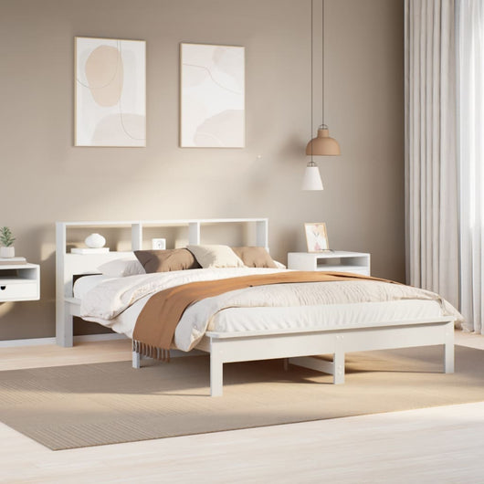 vidaXL Letto Libreria senza Materasso Bianco 120x190 cm Legno di Pino