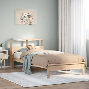 Giroletto con Libreria senza Materasso-Struttura Letto con contenitore 75x190 cm in Legno Pino 119206