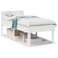 vidaXL Letto senza Materasso Bianco 90x200 cm Legno Massello di Pino