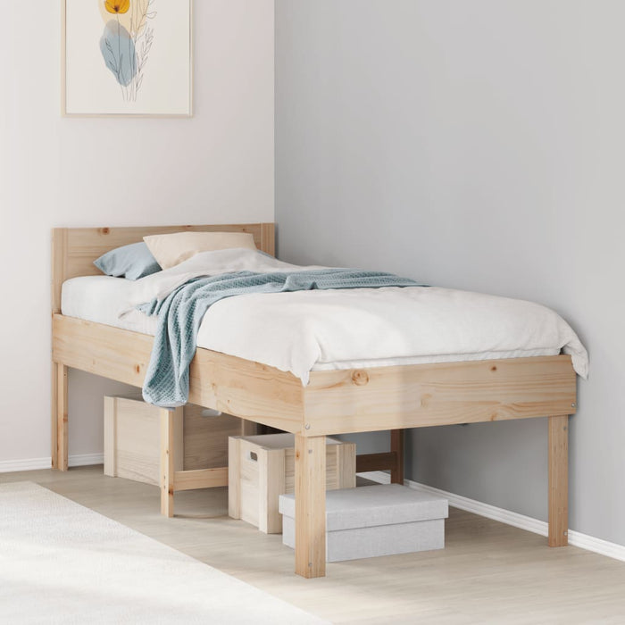 Letto senza Materasso 75x190 cm in Legno Massello Pino 855744