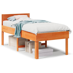 vidaXL Letto senza Materasso Marrone Cera 75x190 cm in Legno di Pino