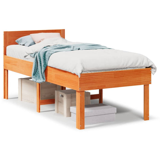 vidaXL Letto senza Materasso Marrone Cera 75x190 cm in Legno di Pino