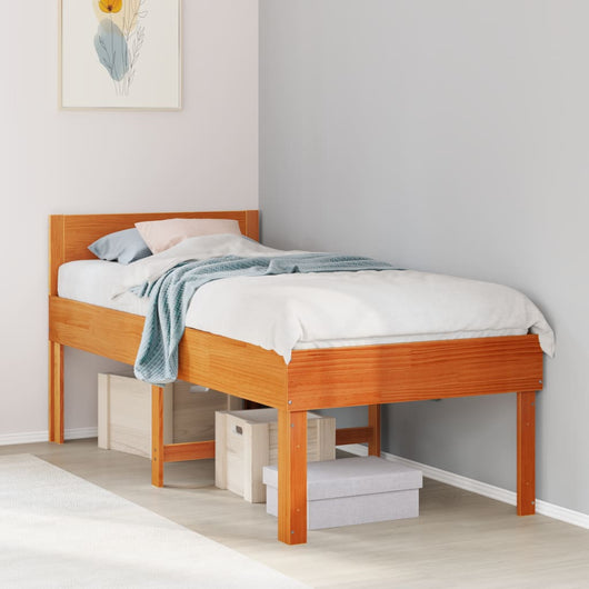 vidaXL Letto senza Materasso Marrone Cera 75x190 cm in Legno di Pino
