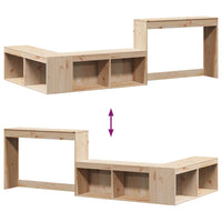 vidaXL Comodino con Scrivania 232x122x75 cm in Legno Massello di Pino