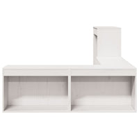Comodino con Scrivania-Tavolino da notte Bianco 232x122x75 cm Legno Massello di Pino