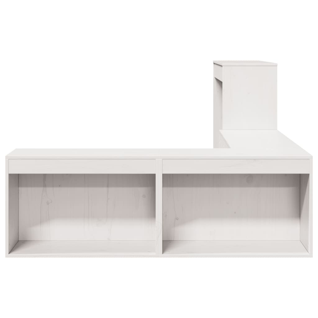 vidaXL Comodino con Scrivania Bianco 232x122x75 cm in Legno di Pino