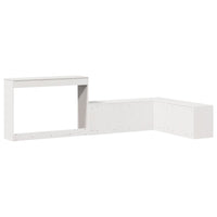 Comodino con Scrivania-Tavolino da notte Bianco 232x122x75 cm Legno Massello di Pino