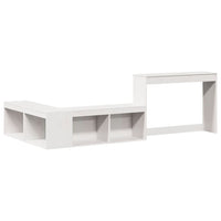 Comodino con Scrivania-Tavolino da notte Bianco 222x107x75 cm in Legno di Pino