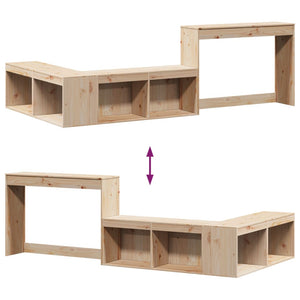 vidaXL Comodino con Scrivania 232x112x75 cm in Legno Massello di Pino