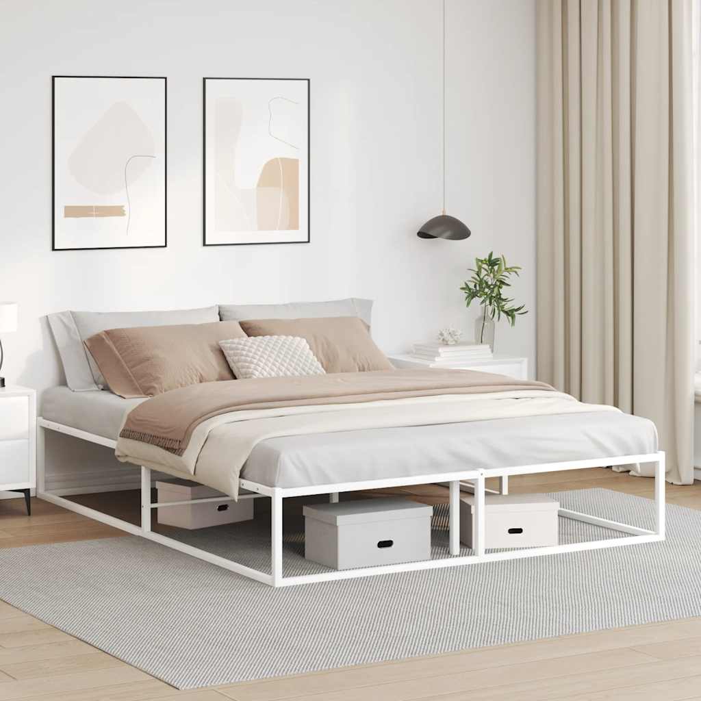 Giroletto senza Materasso-Struttura Letto Bianco 160x200 cm Metallo