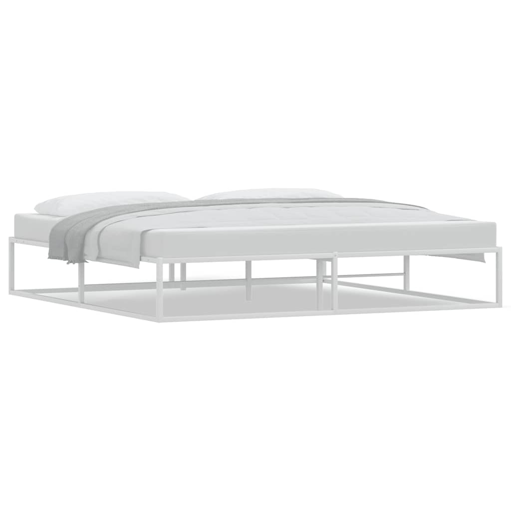 Giroletto senza Materasso-Struttura Letto Bianco 200x200 cm Metallo