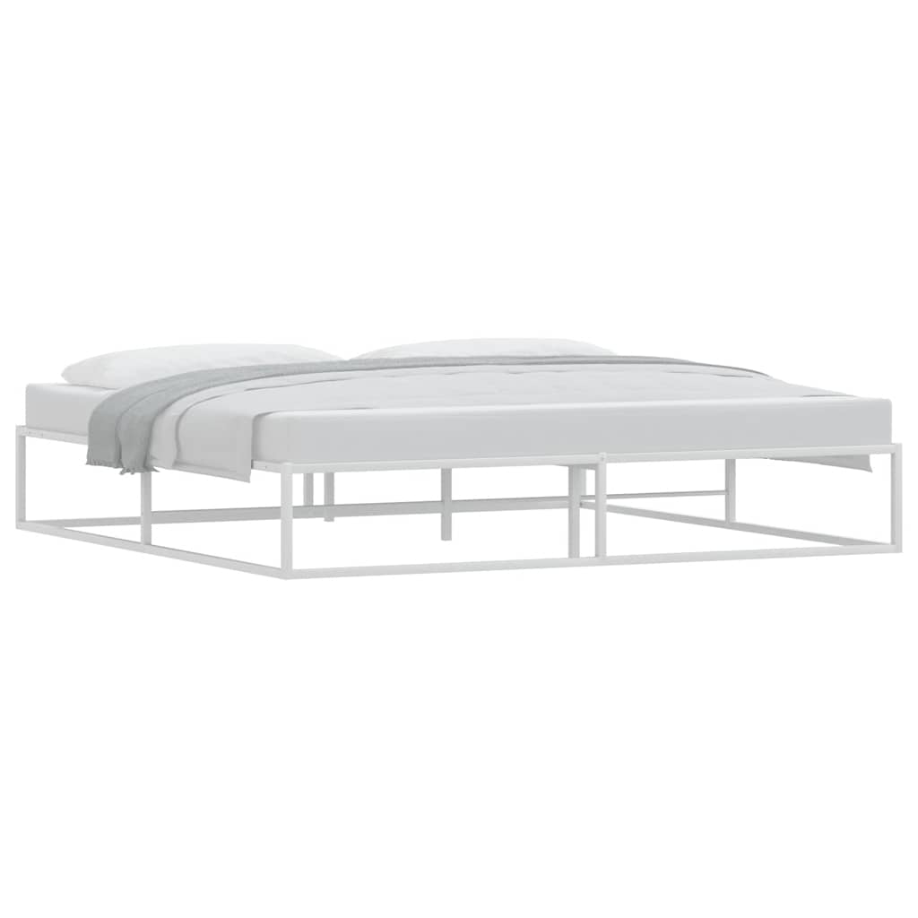 Giroletto senza Materasso-Struttura Letto Bianco 200x200 cm Metallo