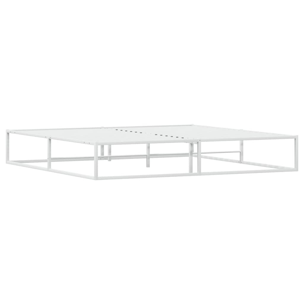 Giroletto senza Materasso-Struttura Letto Bianco 200x200 cm Metallo
