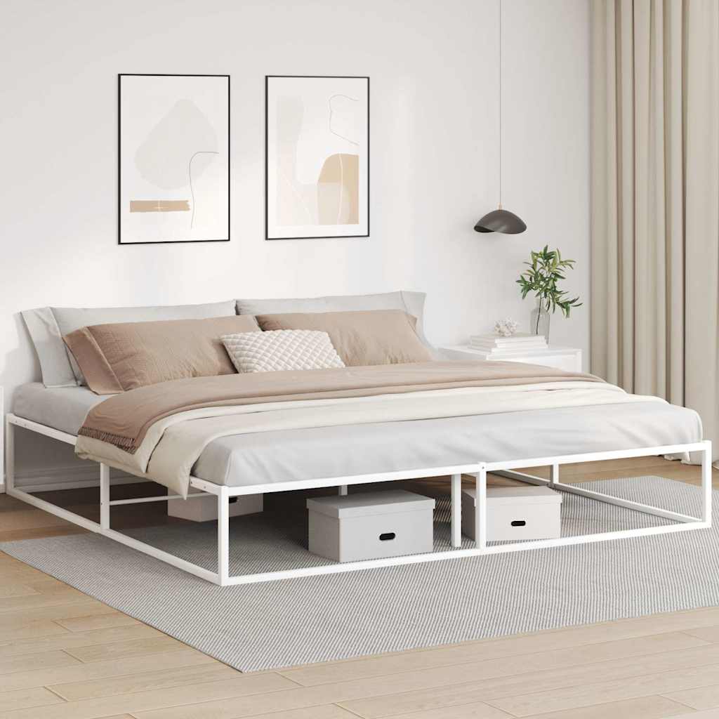 vidaXL Giroletto senza Materasso Bianco 200x200 cm Metallo