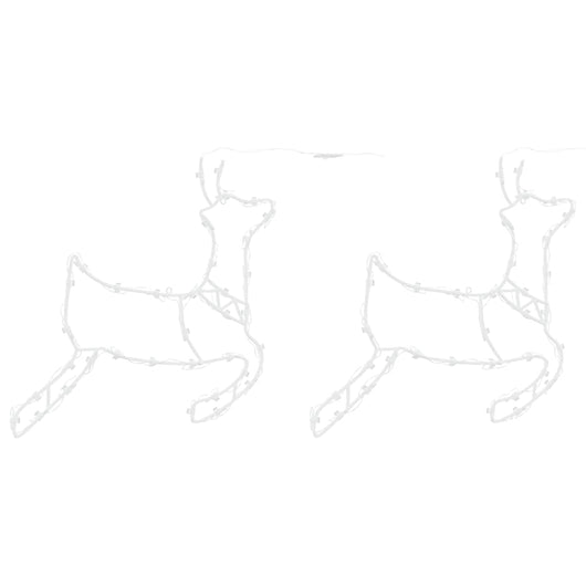 vidaXL Luci di Natale Silhouette di Renna 2 pz 35 LED Bianco Caldo