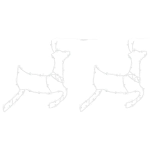 Luci di Natale Silhouette di Renna 2 pz 35 LED Bianco Caldo 4019594