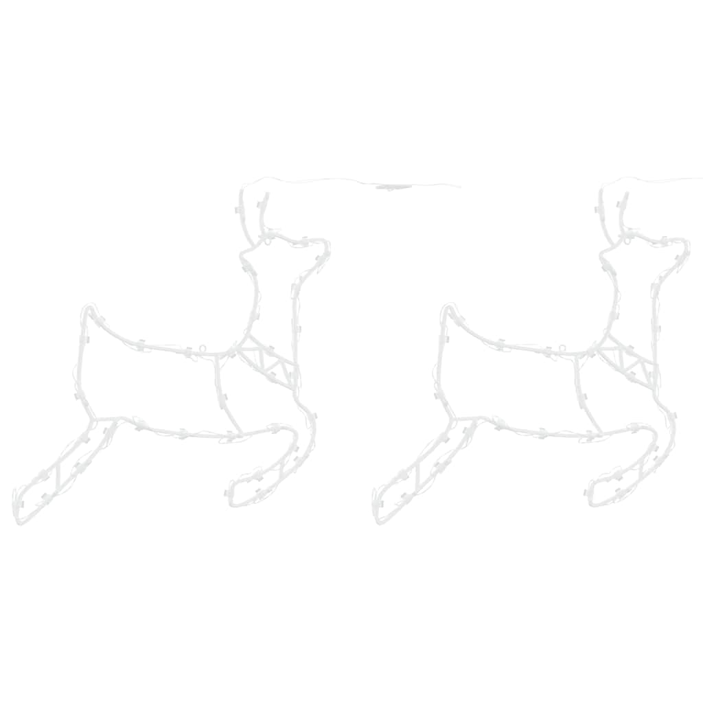 vidaXL Luci di Natale Silhouette di Renna 2 pz 35 LED Bianco Caldo