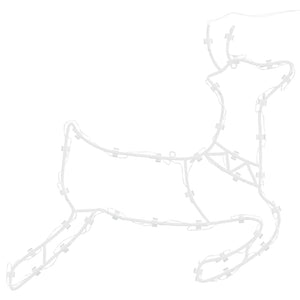 Luci di Natale Silhouette di Renna 2 pz 35 LED Bianco Caldo 4019594