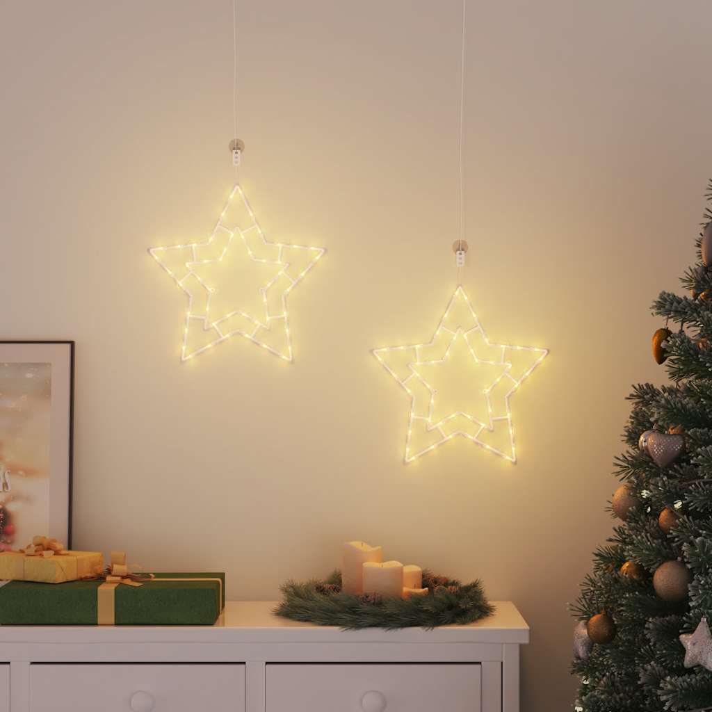 Luci di Natale Stella Silhouette 2 pz 50 LED Bianco Caldo 4019595