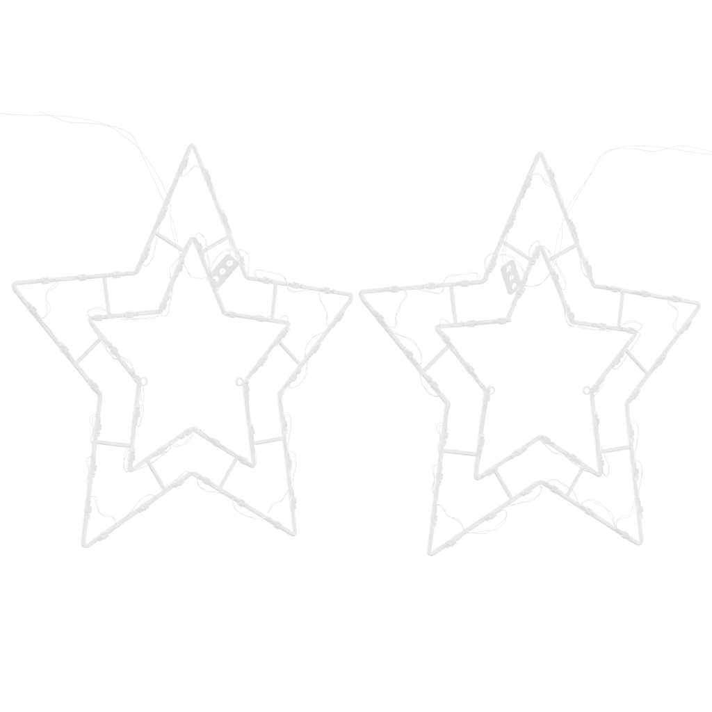 vidaXL Luci di Natale Stella Silhouette 2 pz 50 LED Bianco Caldo