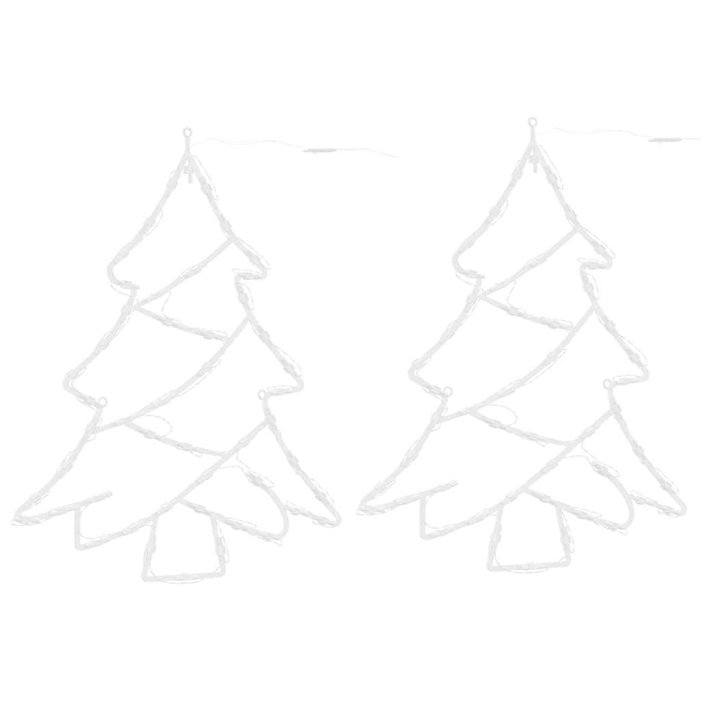 vidaXL Luci di Natale Albero di Silhouette 2 pz 50 LED Bianco Caldo