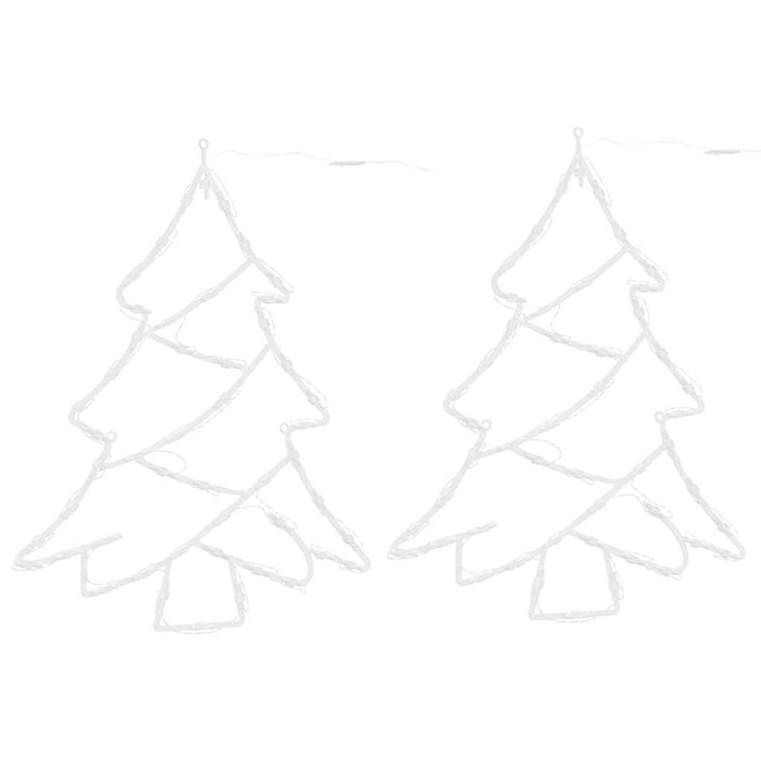 vidaXL Luci di Natale Albero di Silhouette 2 pz 50 LED Bianco Caldo