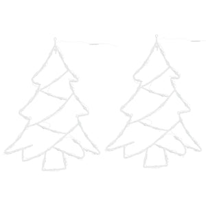 Luci di Natale Albero di Silhouette 2 pz 50 LED Bianco Caldo 4019597