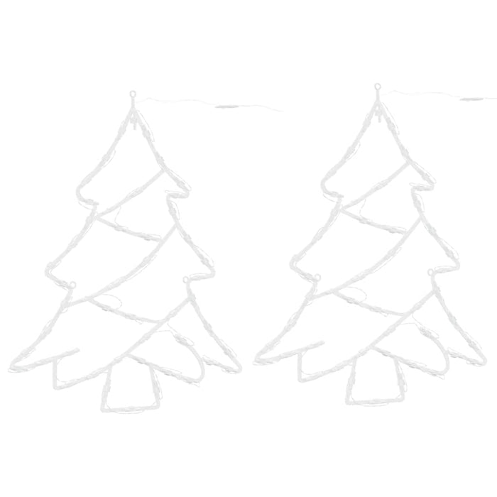 Luci di Natale Albero di Silhouette 2 pz 50 LED Bianco Caldo 4019597