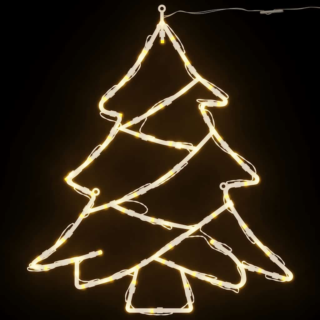vidaXL Luci di Natale Albero di Silhouette 2 pz 50 LED Bianco Caldo