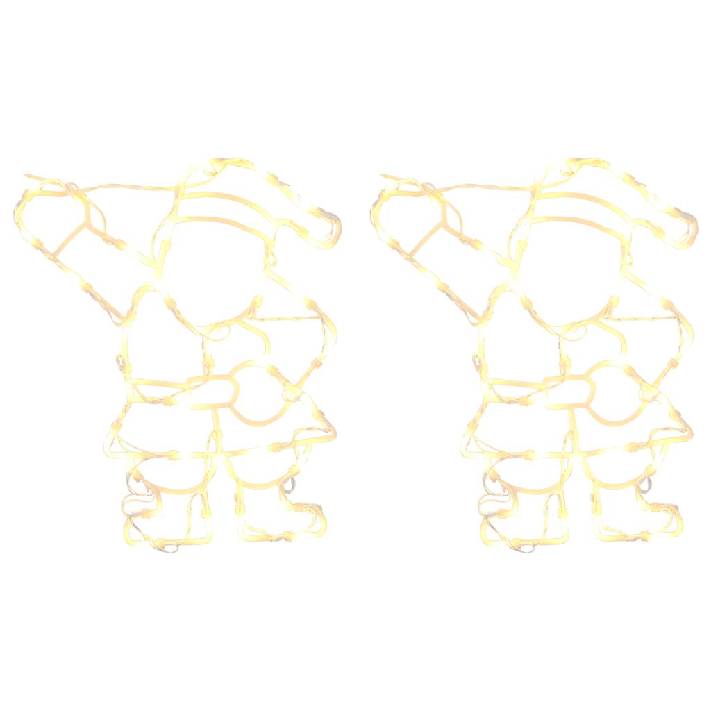 Luci di Natale Babbo Natale 2 pz 35 LED Bianco Caldo