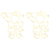 Luci di Natale Babbo Natale 2 pz 35 LED Bianco Caldo