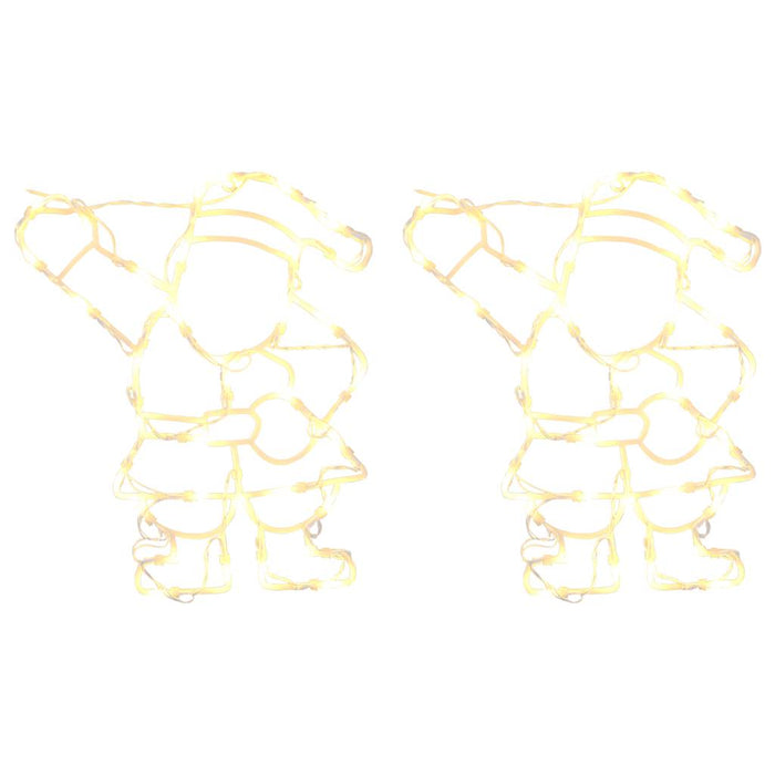 Luci di Natale Babbo Natale 2 pz 35 LED Bianco Caldo