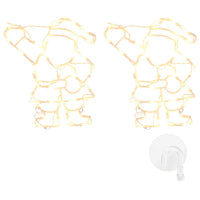 Luci di Natale Babbo Natale 2 pz 35 LED-Luci decorative natalizie Bianco Caldo