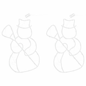 Luci di Natale Pupazzo Neve Silhouette 2 pz 35 LED Bianco Caldo