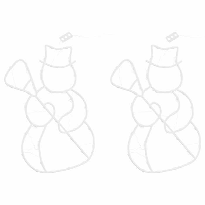 Luci di Natale Pupazzo Neve Silhouette 2 pz 35 LED Bianco Caldo