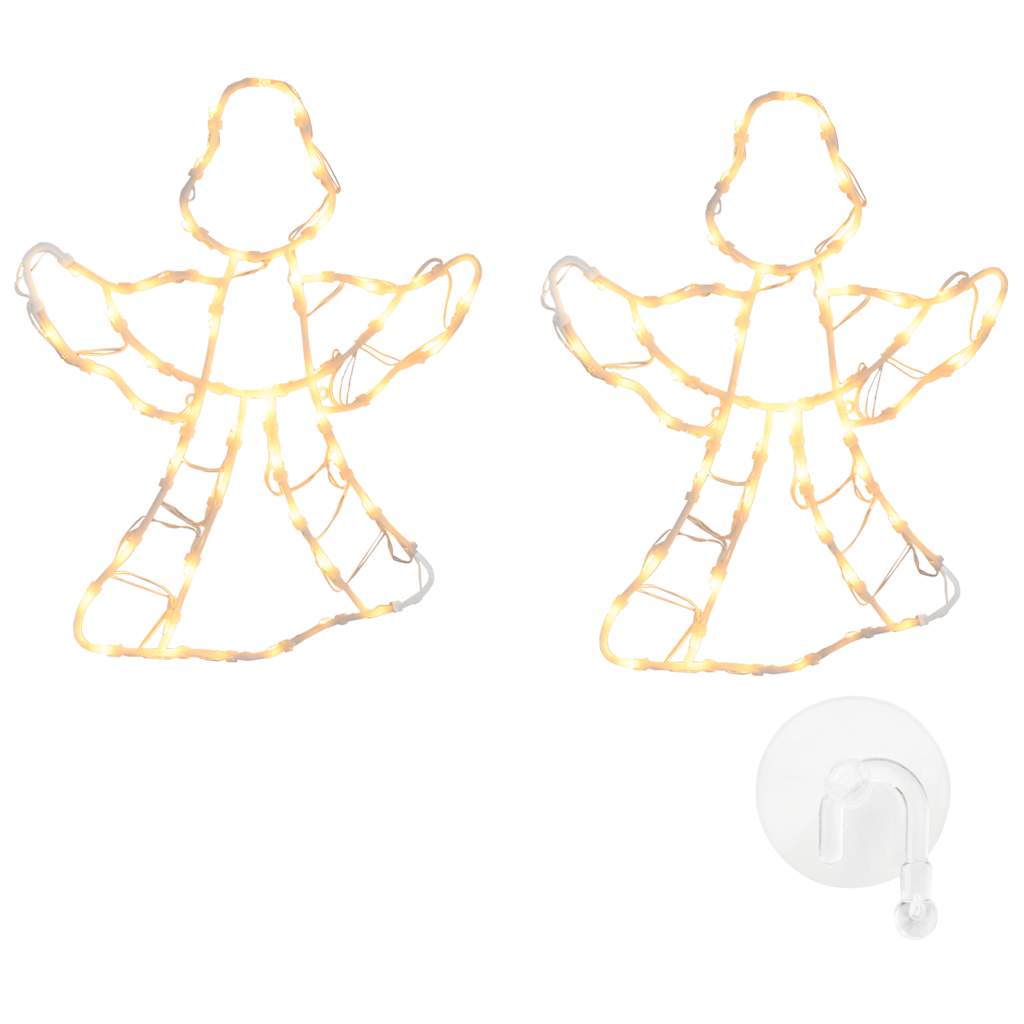 Luci di Natale Angelo Silhouette 2 pz 50 LED Bianco Caldo 4019600