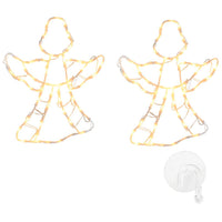 Luci di Natale Angelo Silhouette 2 pz 50 LED Bianco Caldo 4019600