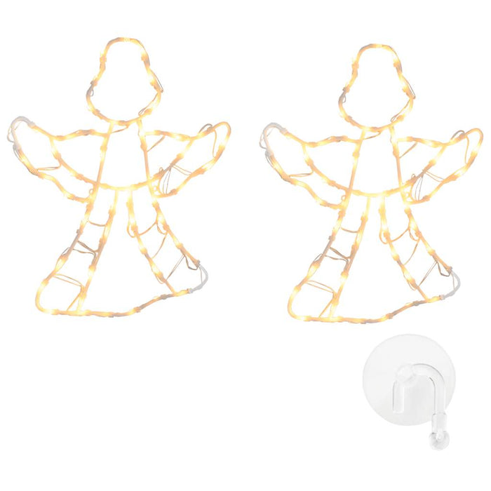 Luci di Natale Angelo Silhouette 2 pz 50 LED Bianco Caldo 4019600